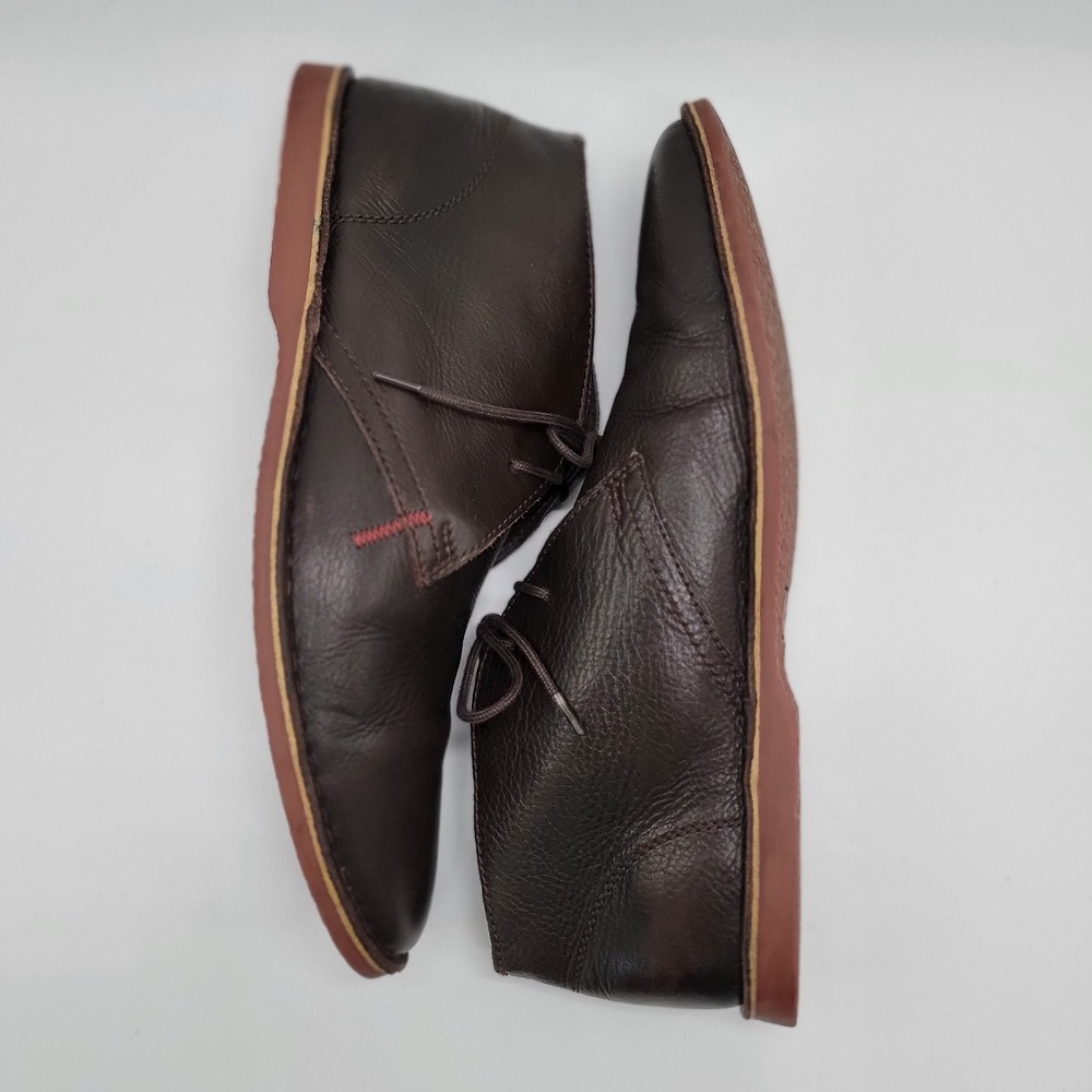 Italian Designed Vito Rossi Men's Dark Brown Leather Chukka Boots Size 11 - Picture 6 of 9